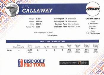 2016 Disc Golf Pro Tour #NNO Ben Callaway Back
